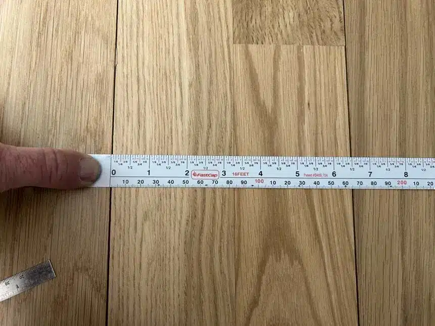 Flooring expert witness documentation example: hardwood board-width measurement