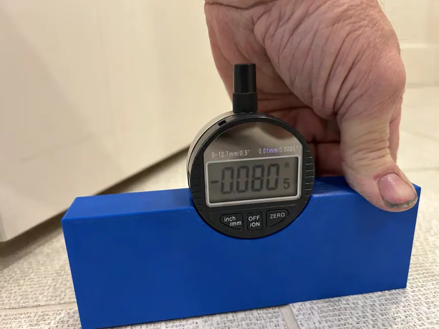 Field measurement of the height difference between adjacent floor tiles